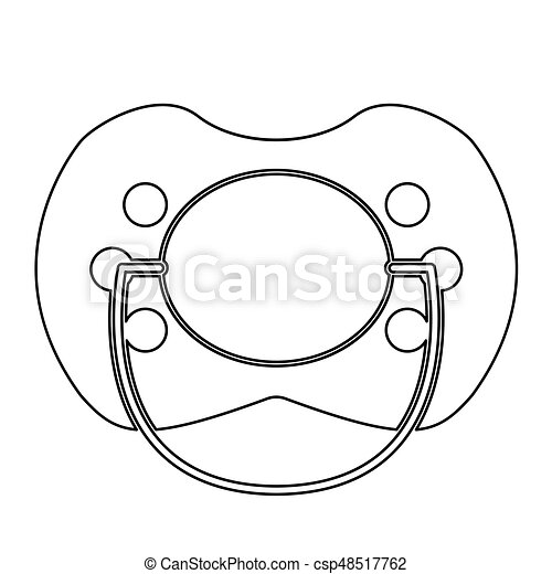 Detail Baby Pacifier Clipart Black And White Nomer 41