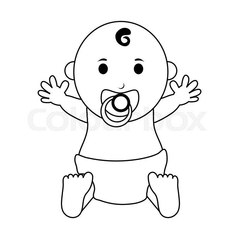 Detail Baby Pacifier Clipart Black And White Nomer 48