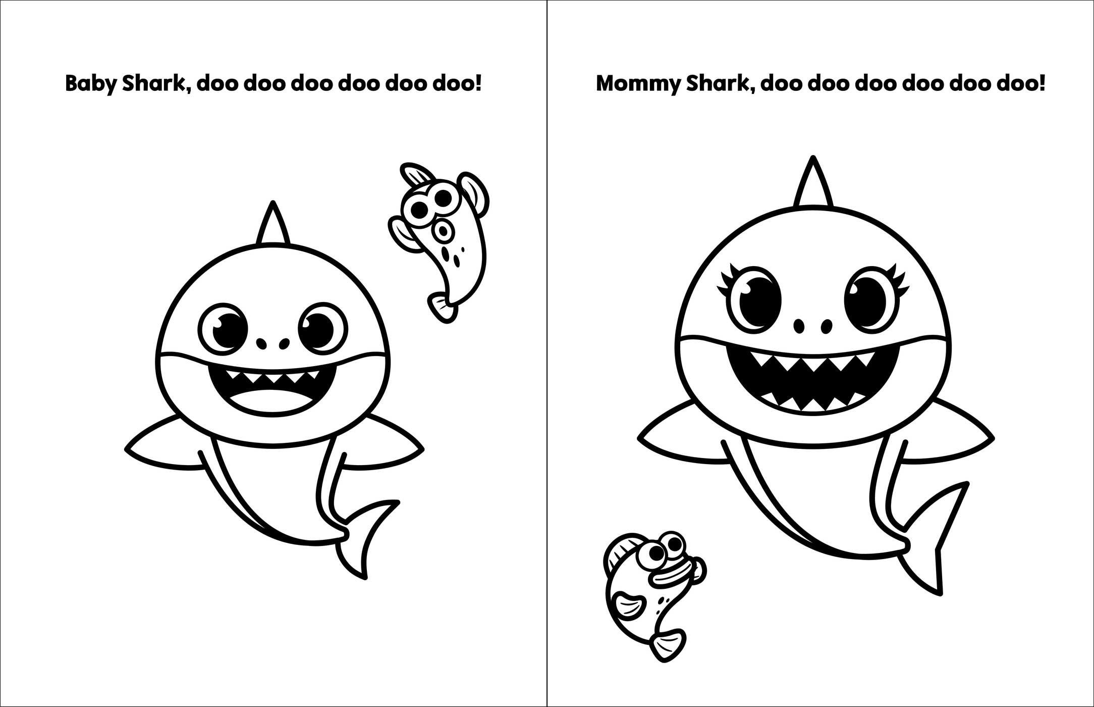 Baby Shark Black And White Clipart - KibrisPDR