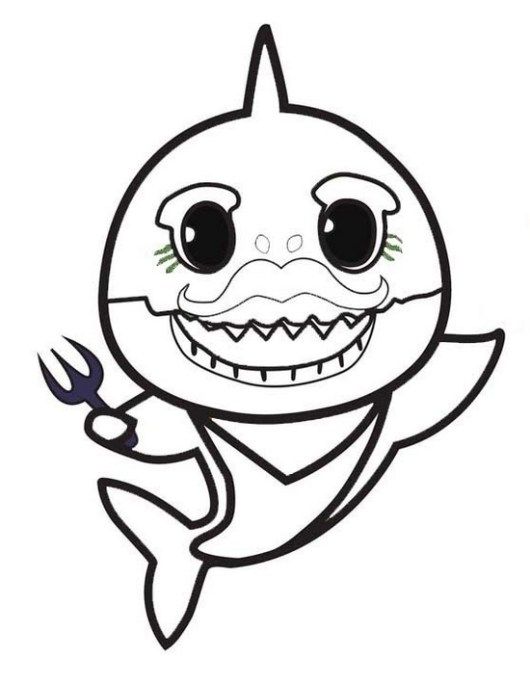 Detail Baby Shark Black And White Clipart Nomer 22