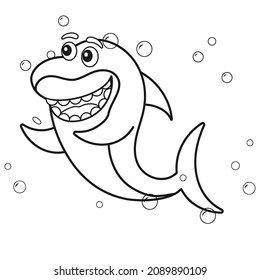 Detail Baby Shark Black And White Clipart Nomer 36