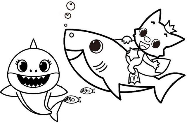 Detail Baby Shark Black And White Clipart Nomer 5