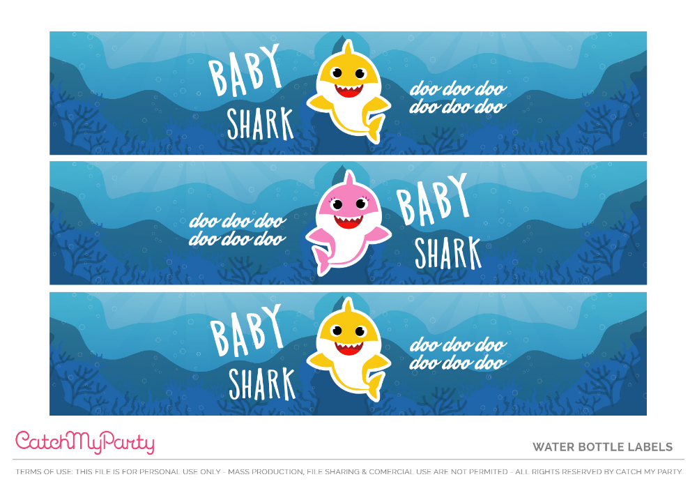 Detail Baby Shark Water Bottle Labels Free Nomer 5