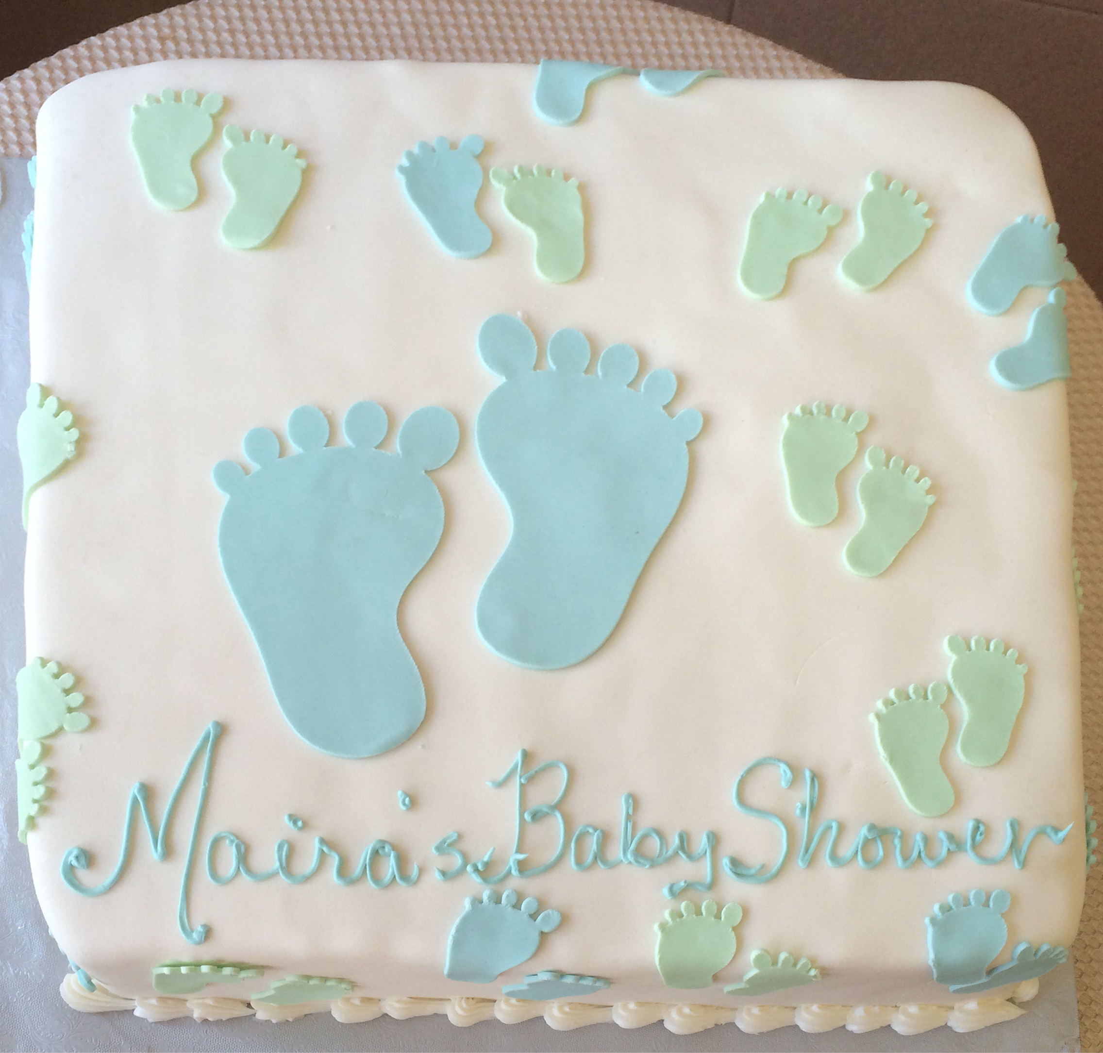 Detail Baby Shower Cake With Footprints Nomer 44