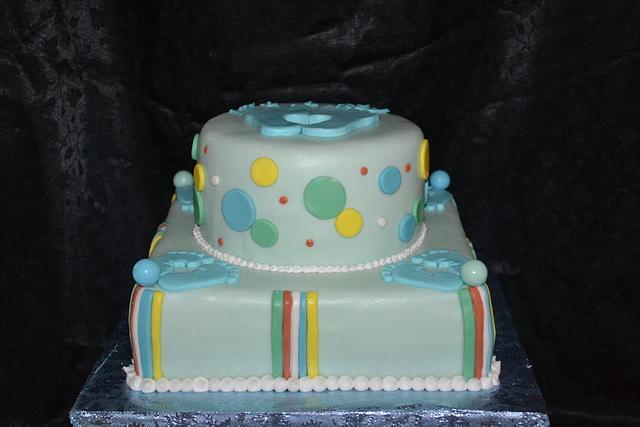 Detail Baby Shower Cake With Footprints Nomer 52