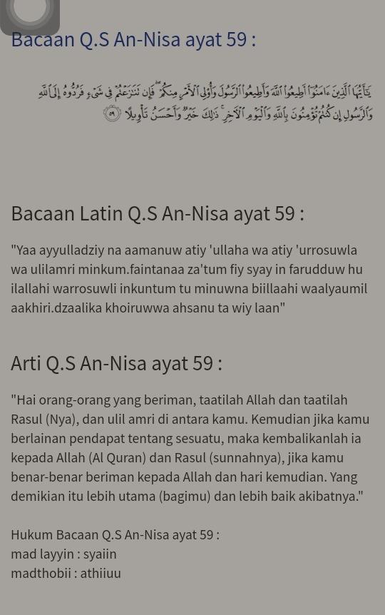 Detail Bacaan Latin Surat An Nisa Ayat 59 Nomer 5