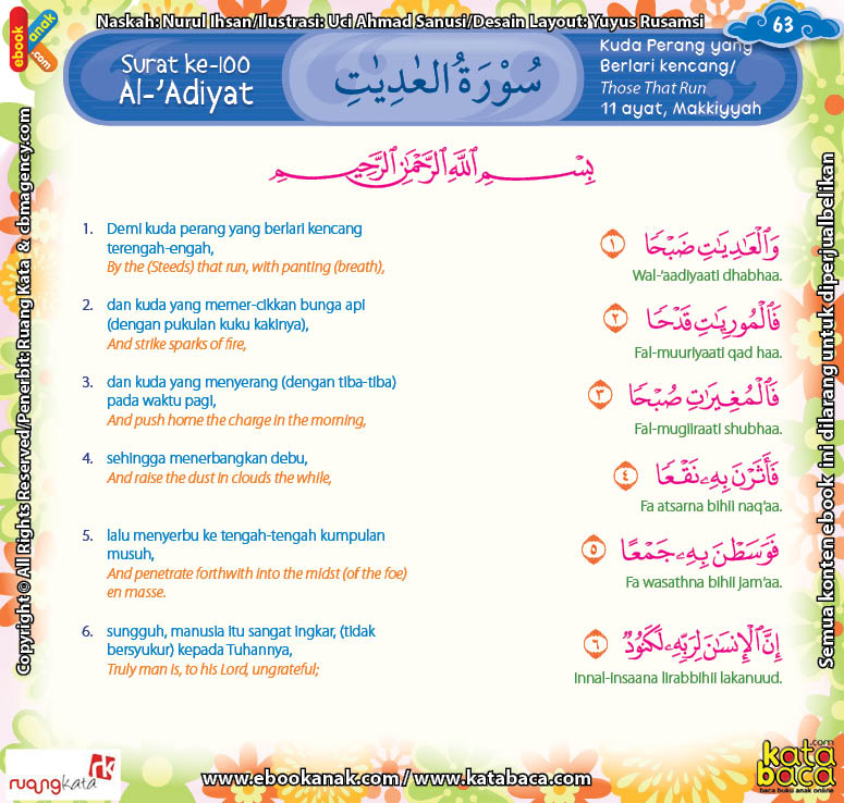 Download Bacaan Surat Al Adiyat Nomer 10