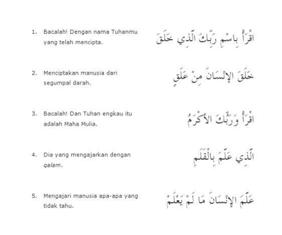 Detail Bacaan Surat Al Alaq Ayat 1 5 Nomer 5