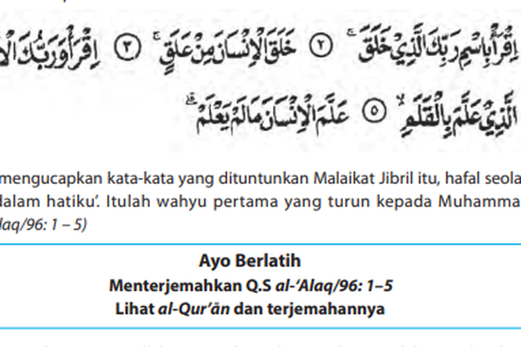 Detail Bacaan Surat Al Alaq Ayat 1 5 Nomer 40