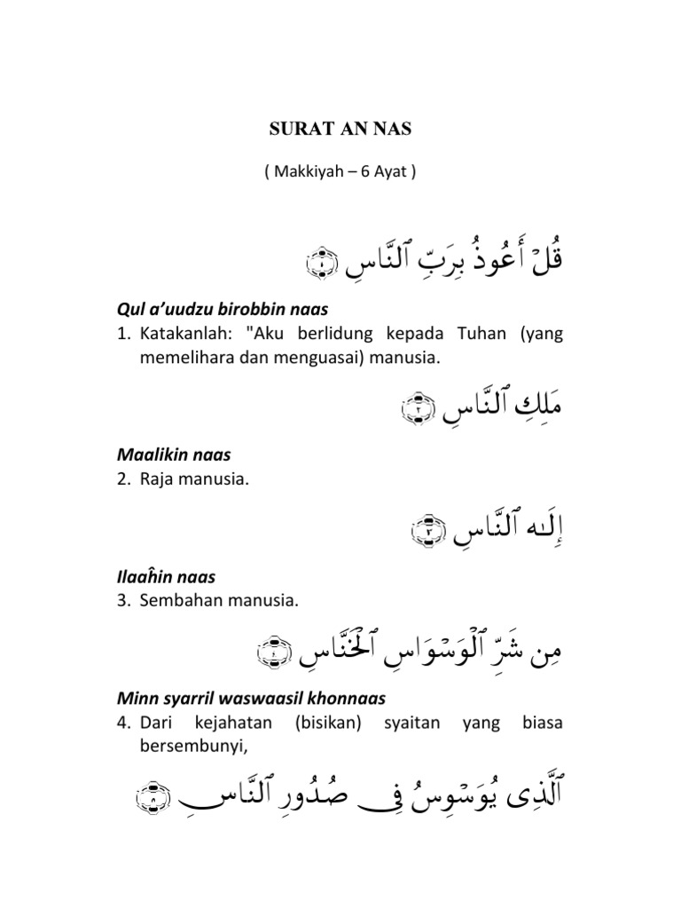 Detail Bacaan Surat Al Annas Nomer 15