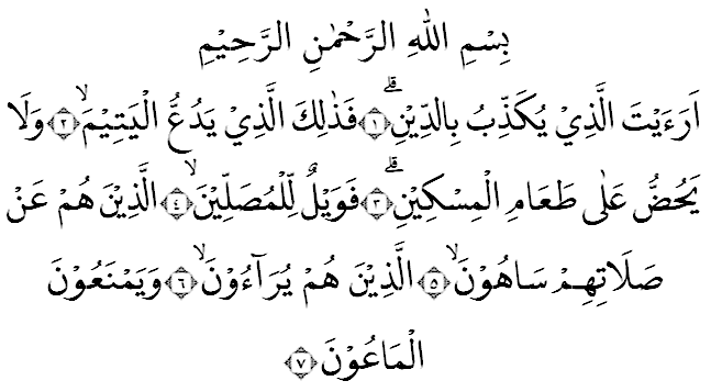 Detail Bacaan Surat Al Ma Un Nomer 14