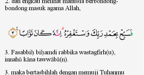 Detail Bacaan Surat An Nashr Nomer 22