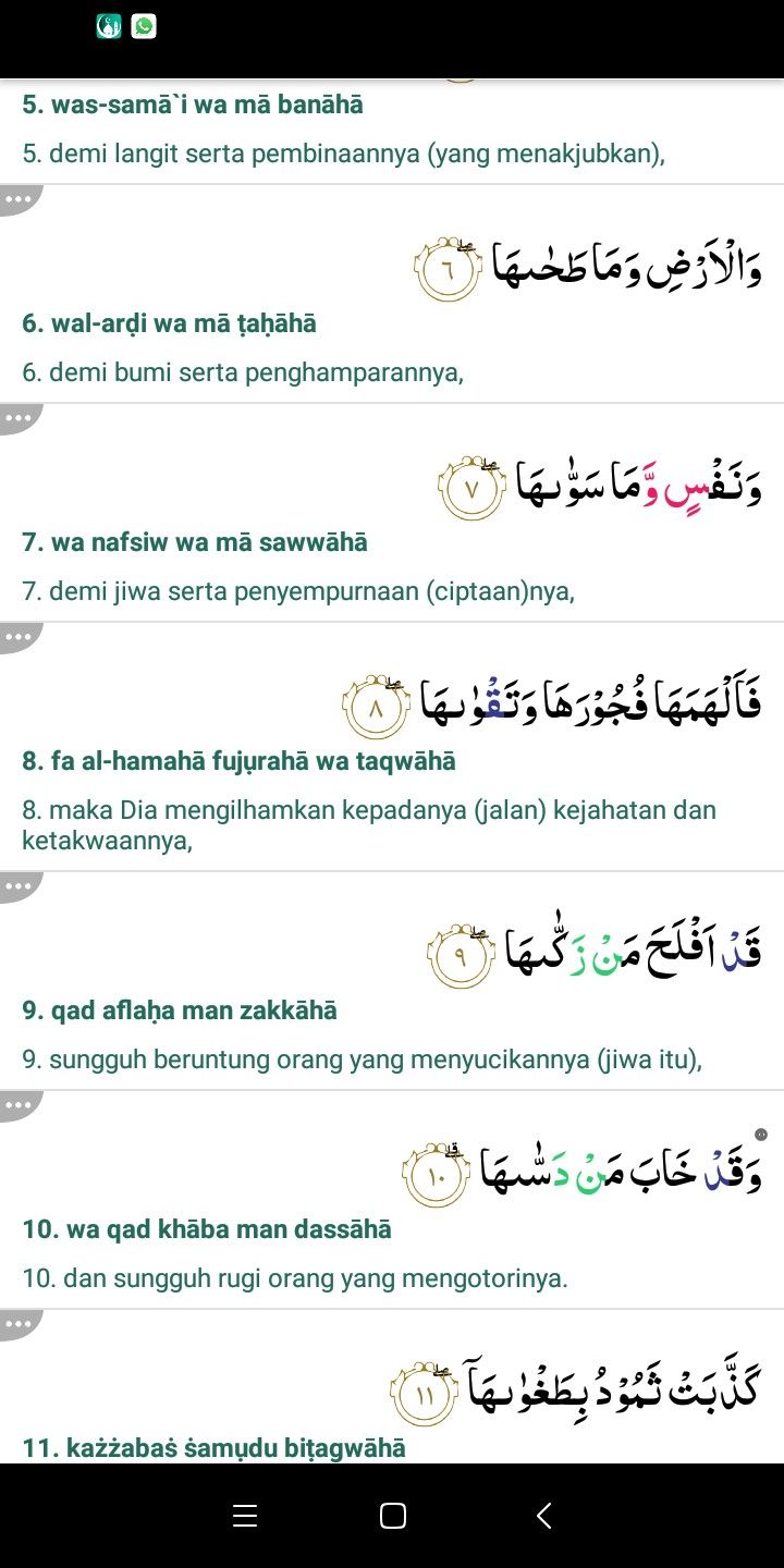 Detail Bacaan Surat Asy Syams Dan Adh Dhuha Nomer 17