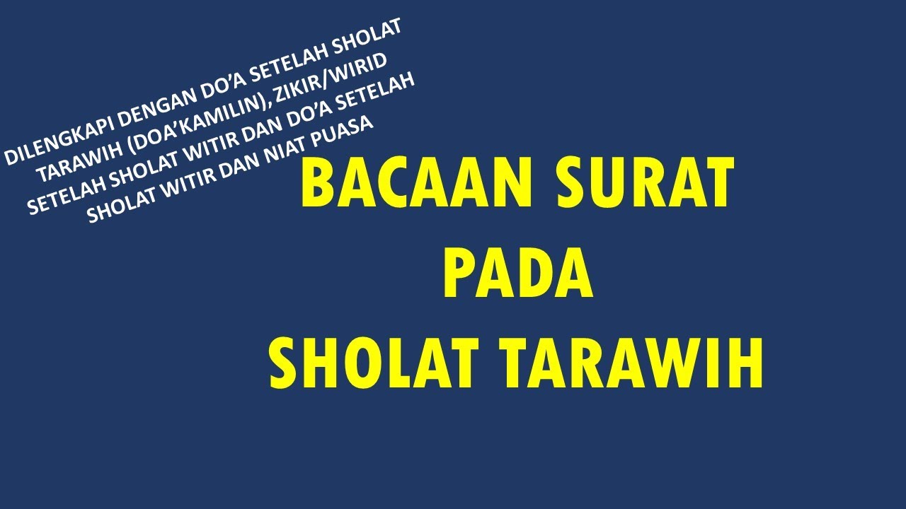 Detail Bacaan Surat Dalam Shalat Witir Nomer 52