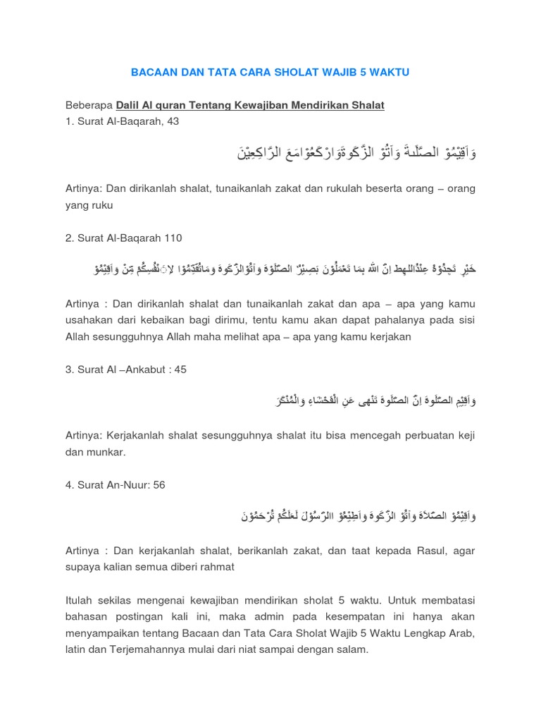 Detail Bacaan Surat Pendek Dalam Sholat 5 Waktu Nomer 17