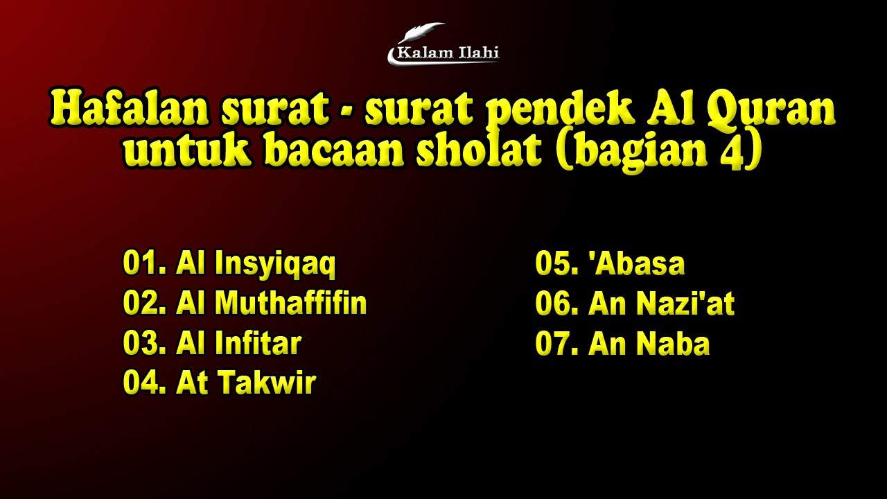 Detail Bacaan Surat Pendek Dalam Sholat 5 Waktu Nomer 26