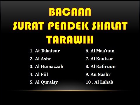 Detail Bacaan Surat Pendek Tarawih Nomer 2