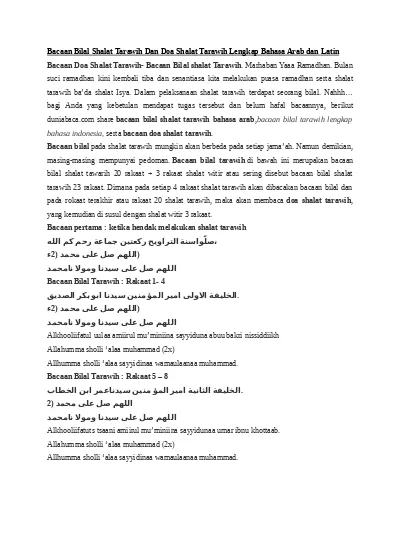 Detail Bacaan Surat Tarawih 11 Rakaat Nomer 53