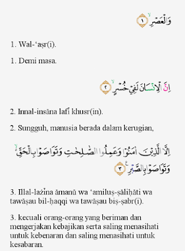 Detail Bacaan Surat Wal Asri Nomer 6