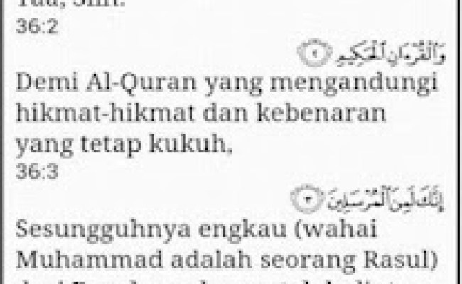 Detail Bacaan Surat Yasin Ayat 58 59 Nomer 40