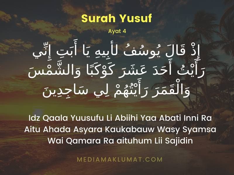 Detail Bacaan Surat Yusuf Ayat 4 Nomer 12