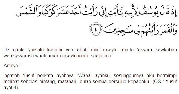 Detail Bacaan Surat Yusuf Ayat 4 Nomer 4