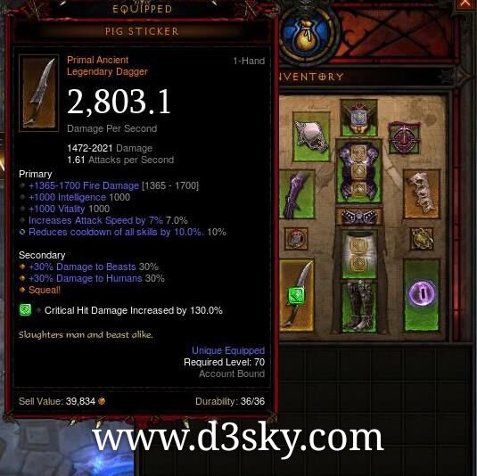 Detail Diablo 3 Pig Sticker Cube Nomer 16