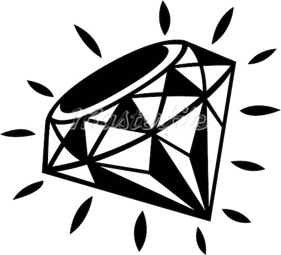 Detail Diamond Clipart Black And White Nomer 44