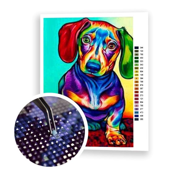 Detail Diamond Painting Dachshund Nomer 23