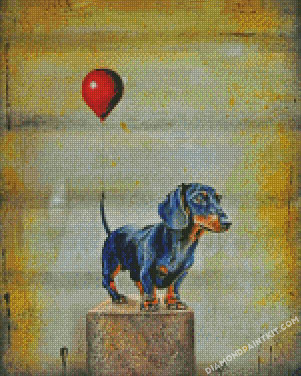 Detail Diamond Painting Dachshund Nomer 26