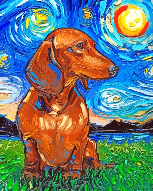 Detail Diamond Painting Dachshund Nomer 51