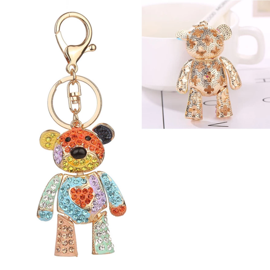 Detail Diamond Teddy Bear Keychain Nomer 13