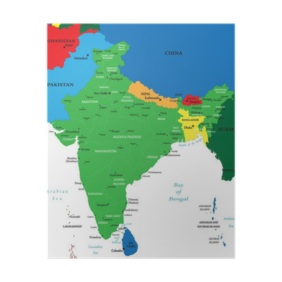 Detail Indien Politische Karte Nomer 2
