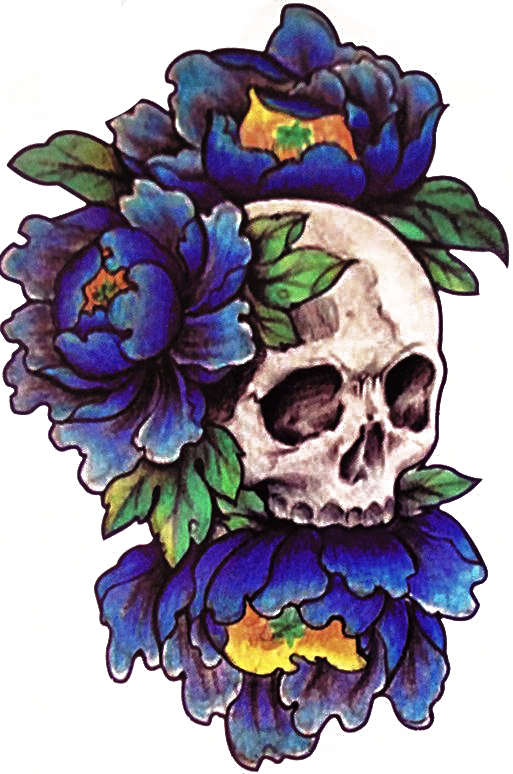 Detail Skull Flower Tattoo Nomer 13