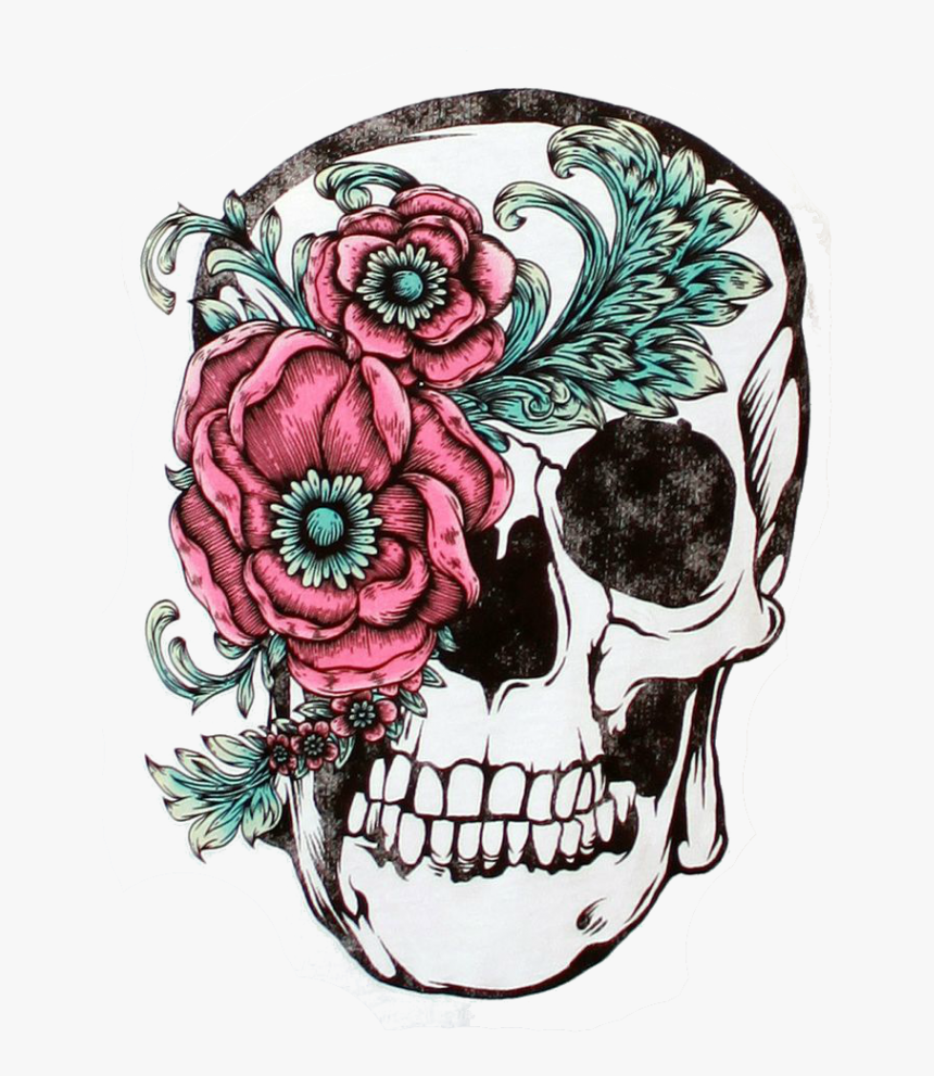 Detail Skull Flower Tattoo Nomer 3