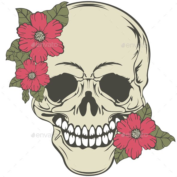Detail Skull Flower Tattoo Nomer 7