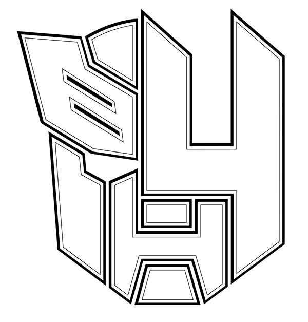 Detail Transformers Logo Black And White Nomer 12