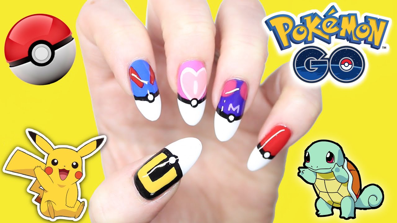 Detail Pokeball Nail Art Nomer 46