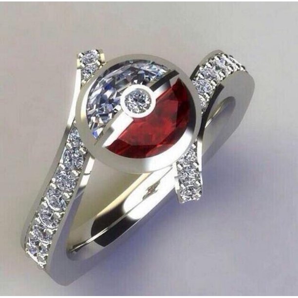 Detail Pokeball Wedding Ring Nomer 2