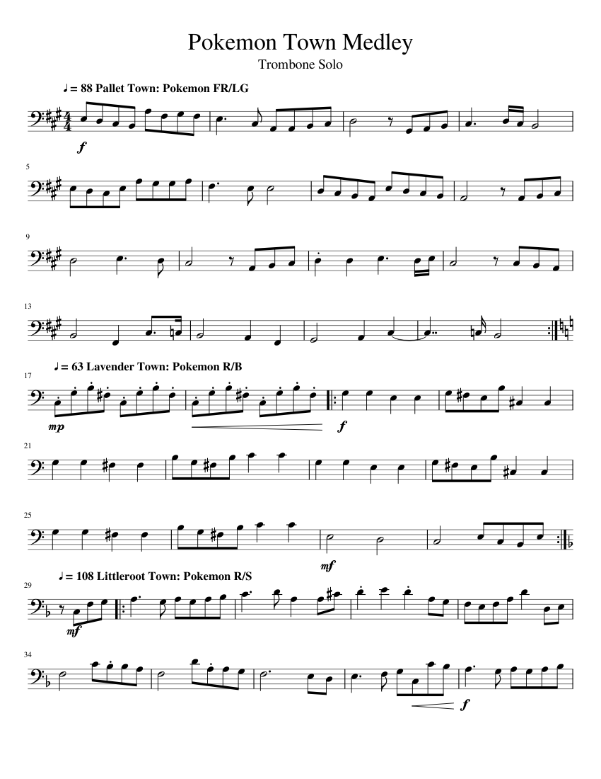 Detail Pokemon Trombone Sheet Music Nomer 2