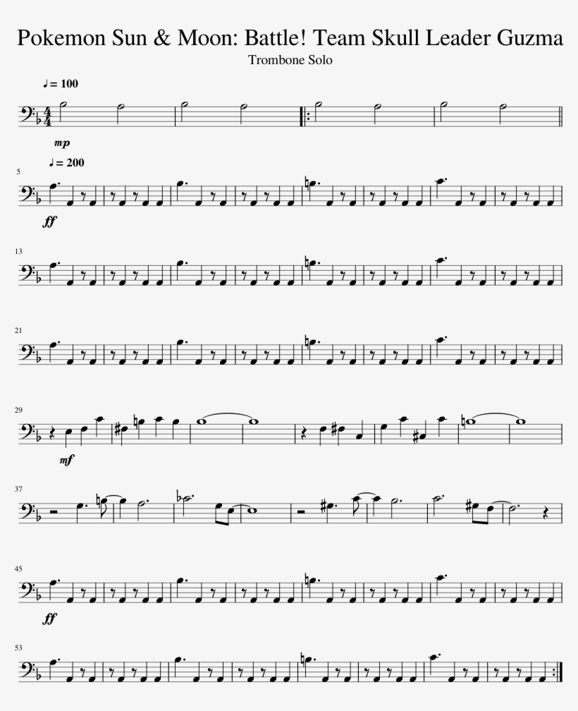 Detail Pokemon Trombone Sheet Music Nomer 30