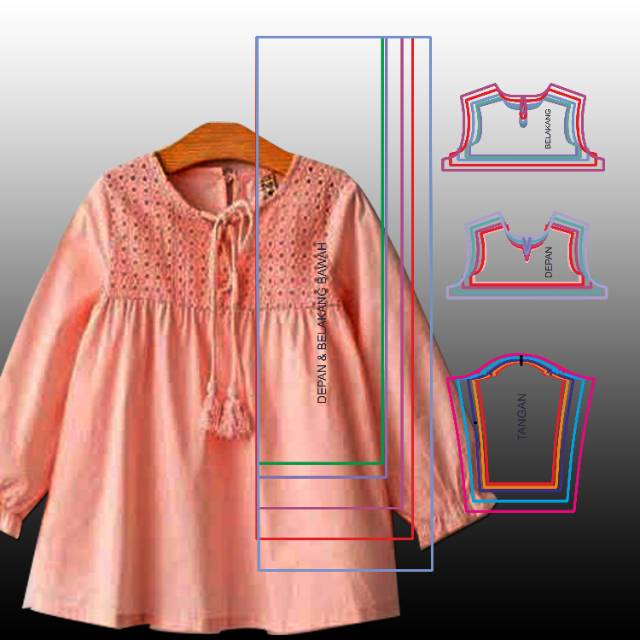 Detail Pola Baby Doll Nomer 13