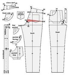 Detail Pola Celana Jeans Nomer 11