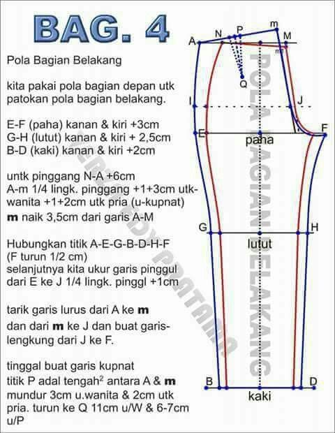 Detail Pola Celana Jeans Nomer 7