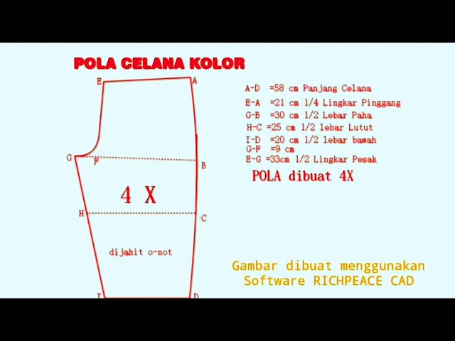 Detail Pola Celana Piyama Nomer 19