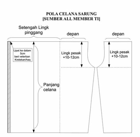 Detail Pola Celana Piyama Nomer 25