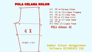 Detail Pola Celana Piyama Nomer 37