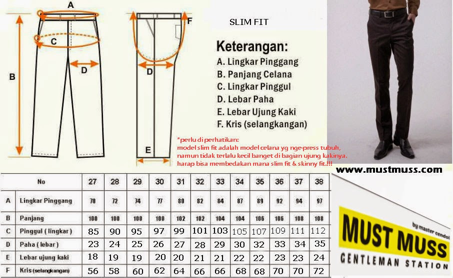 Detail Pola Celana Slim Fit Nomer 8