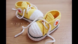 Detail Pola Crochet Sepatu Bayi Nomer 19