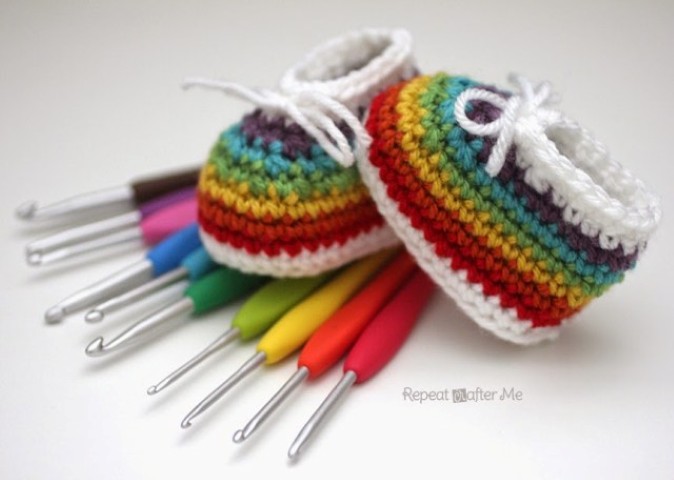 Detail Pola Crochet Sepatu Bayi Nomer 38